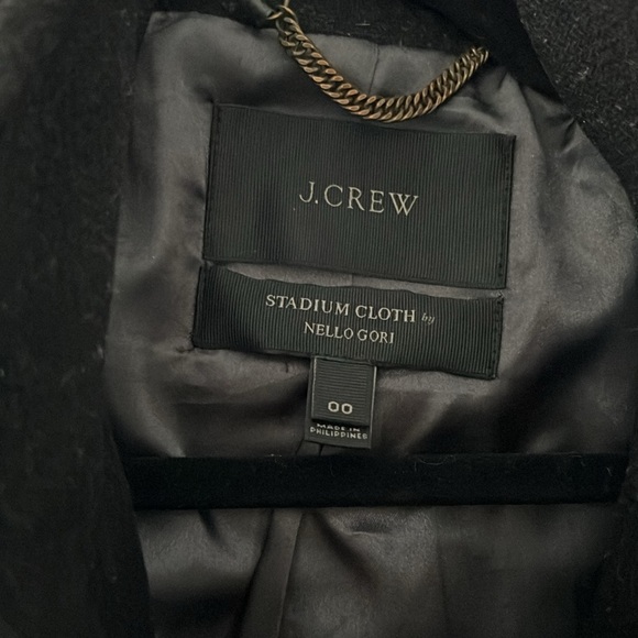 J.CREW wool coat winter coat in black size 00 - Picture 4 of 5